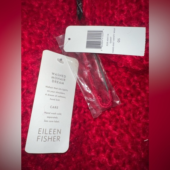 Eileen Fisher Mohair infinity wrap hand knit nwt - Picture 9 of 9